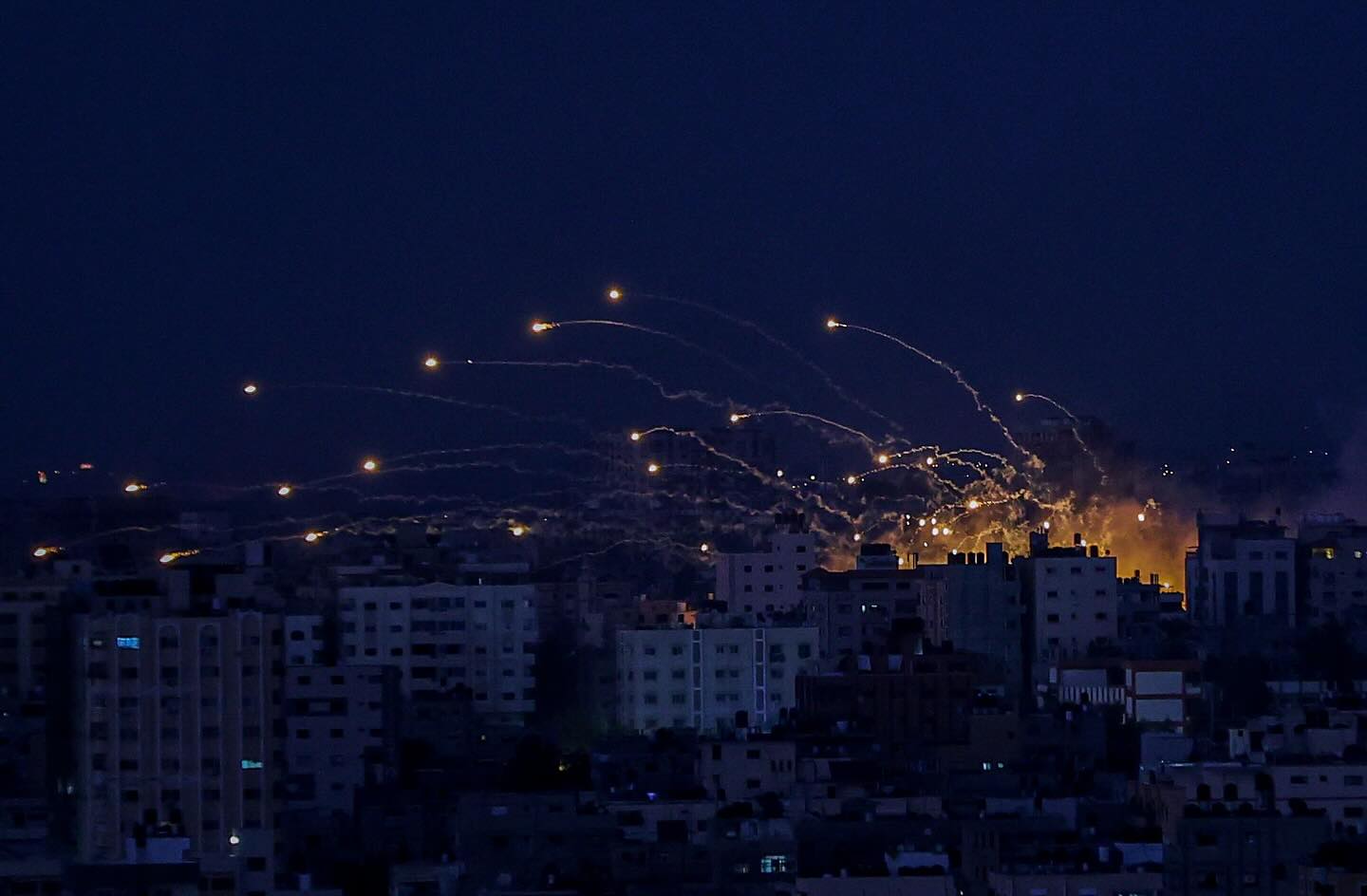 Smoke and Flames over Gaza