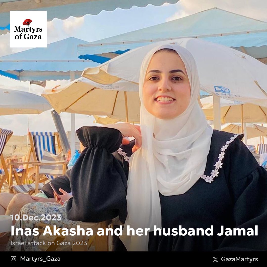Image of martyr: Inas Akasha and her husband Jamal
