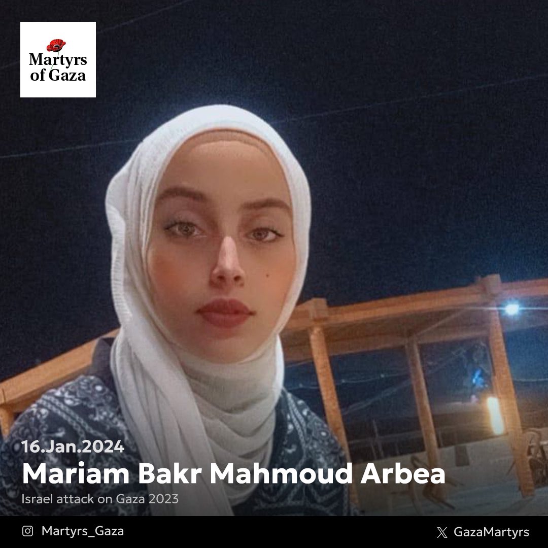 Martyr: Mariam Bakr Mahmoud Arbea 1